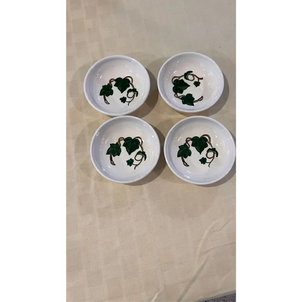 Vintage Metlox Poppy Trail California Ivy Handpainted Fruit Berry Bowl Set of 4